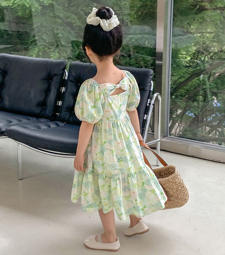 [5071024] - Baju Dress Lengan Pendek Fashion Anak Perempuan - Motif Fresh Flower