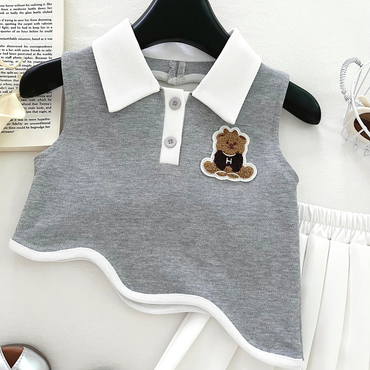 [963101] - One Set 2in1 Baju Setelan Atasan Kerah Crop Lengan Kutung Bawahan Celana Rok Pendek Plisket Fashion Anak Perempuan Cewek - Motif Animal - BABYHOKI STORE