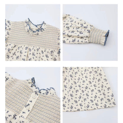 [363708] - Baju Atasan Blouse Lengan Panjang Fashion Import Anak Perempuan - Motif Little Flower