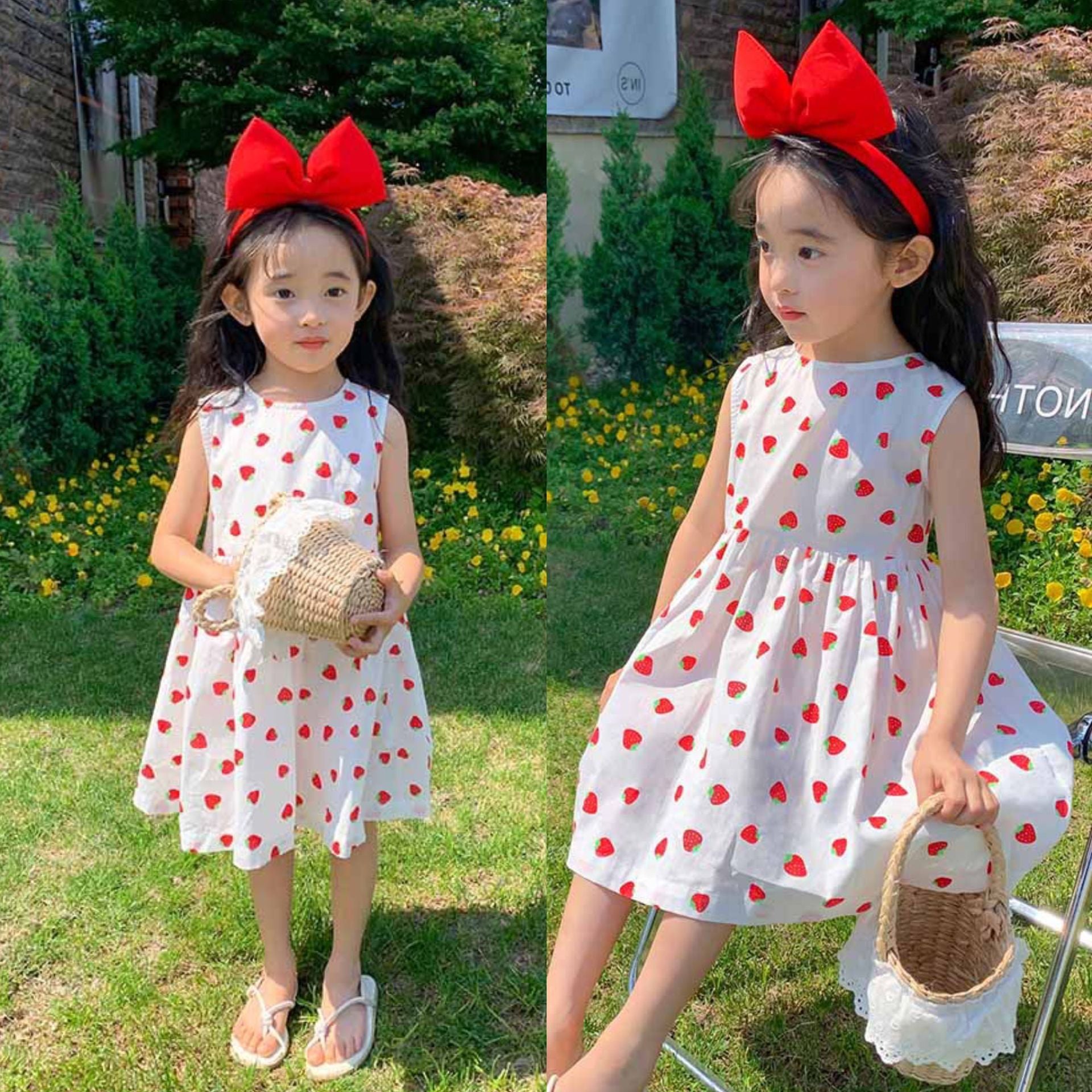 [507S156] - Baju Dress Kutung Fashion Anak Perempuan - Motif Strawberry Polka