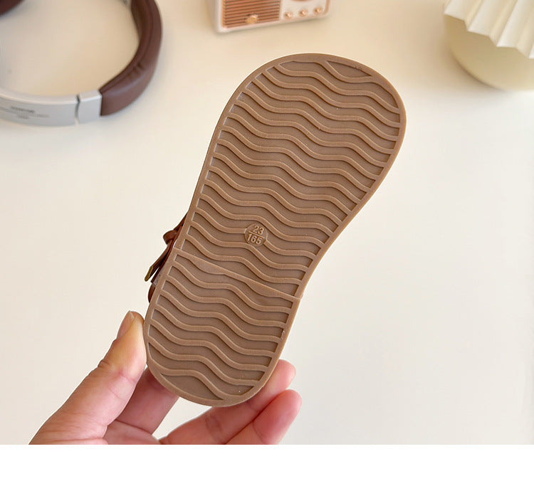 [381290 Size 21-30] - Sepatu Flat Slip On Bowknot Shoes Korean Version Anak Perempuan Cewek - Motif Floral Princess - BABYHOKI STORE