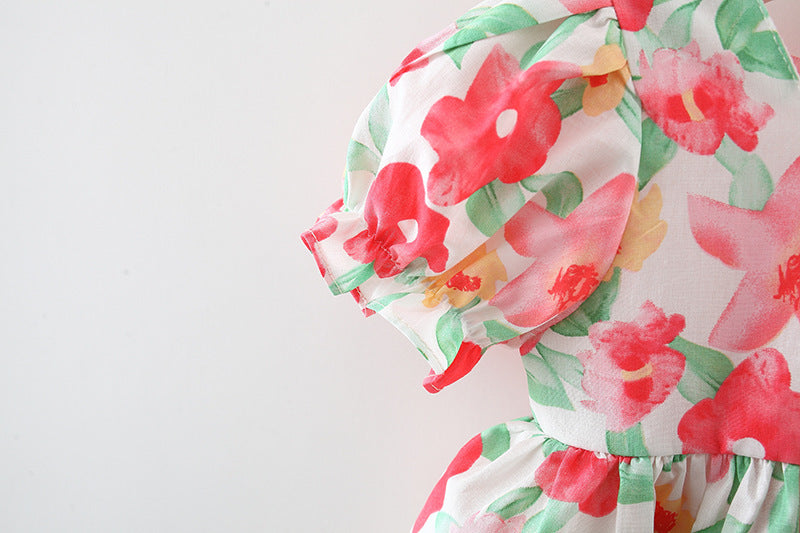 [340383] - Baju Mini Dress Fashion Anak Perempuan - Motif Powdered Flowers