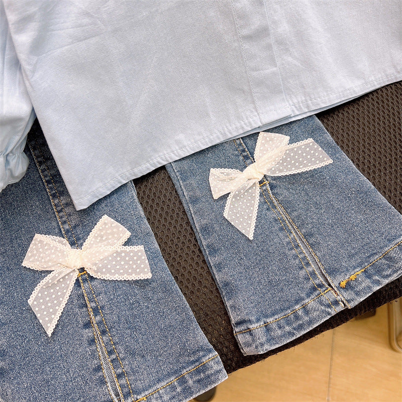 [363925] - One Set 2in1 Baju Setelan Atasan Blouse Lengan Panjang Bawahan Celana Panjang Cutbray Fashion Anak Cewek Perempuan - Motif Top Blue Pictures - BABYHOKI STORE - BABYHOKI STORE