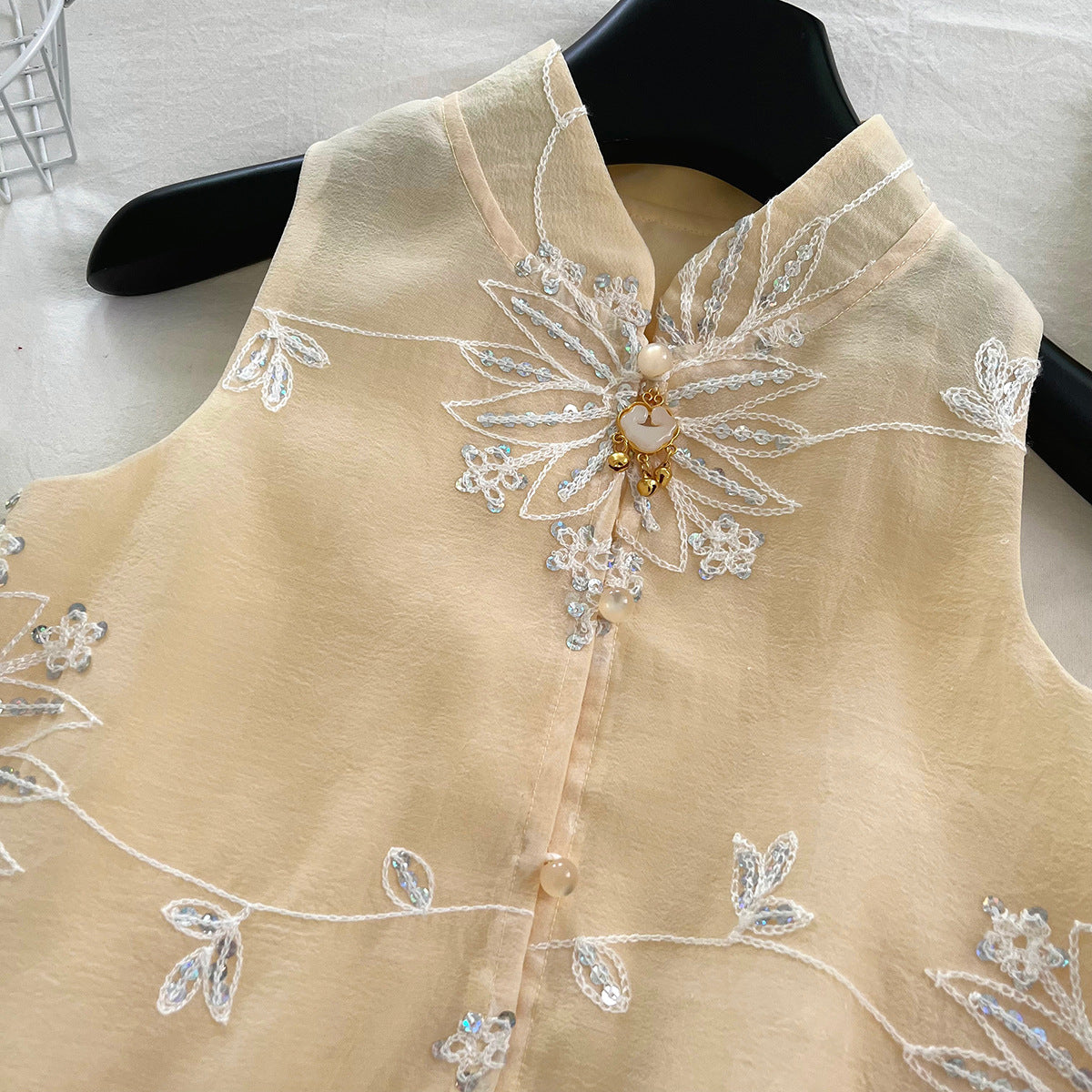 [963197] - One Set 2in1 Baju Setelan Cheongsam Shanghai Imlek Atasan Lengan Kutung Bawahan Celana Pendek Chinese Fashion Anak Perempuan Cewek - Motif Floral Plate - BABYHOKI STORE