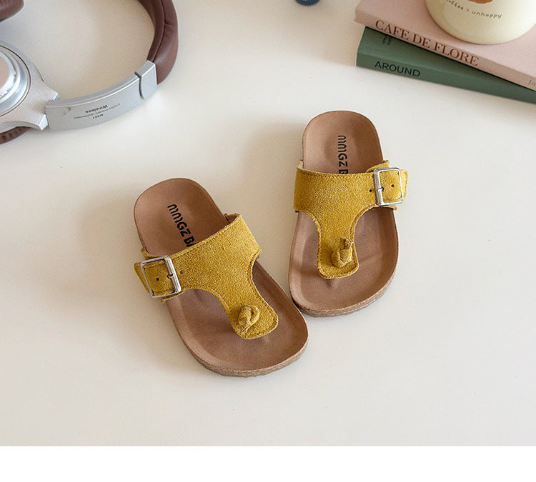 [381275 Size 21-30] - Sandal Flip Flop Slippers Fashion Anak Laki Laki Cowok & Perempuan Cewek - Motif Strap Soft Color - BABYHOKI STORE