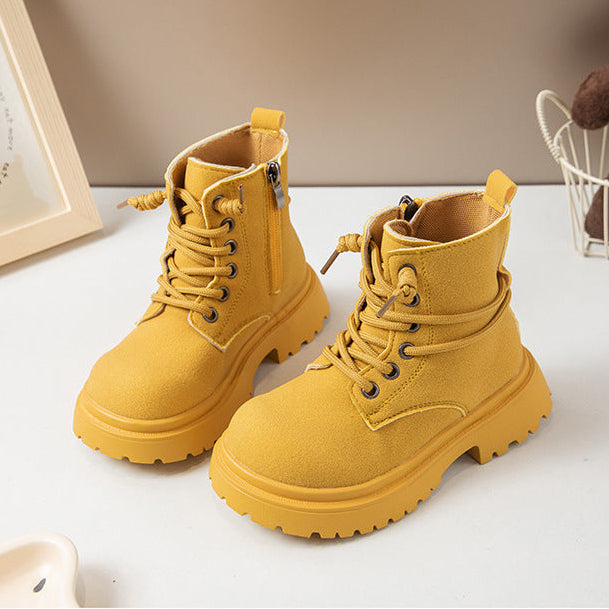 [381269 Size 26-36] - Sepatu Short Boots Shoes Anak Perempuan Cewek - Motif Soft Color Solid - BABYHOKI STORE