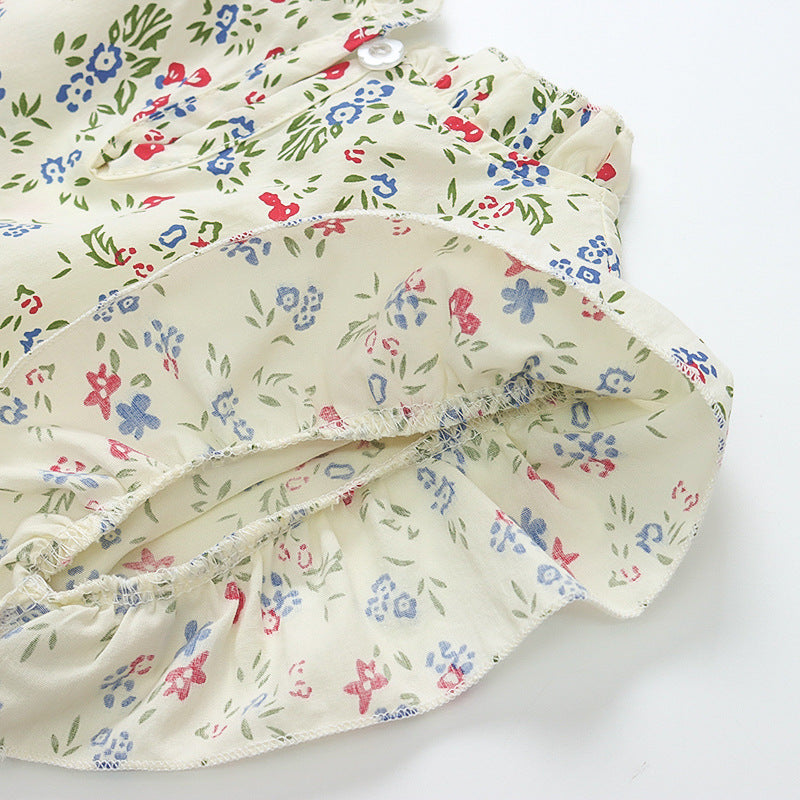 [340407] - Baju Setelan Blouse Celana Pendek Balon Fashion Anak Perempuan - Motif Small Flowers