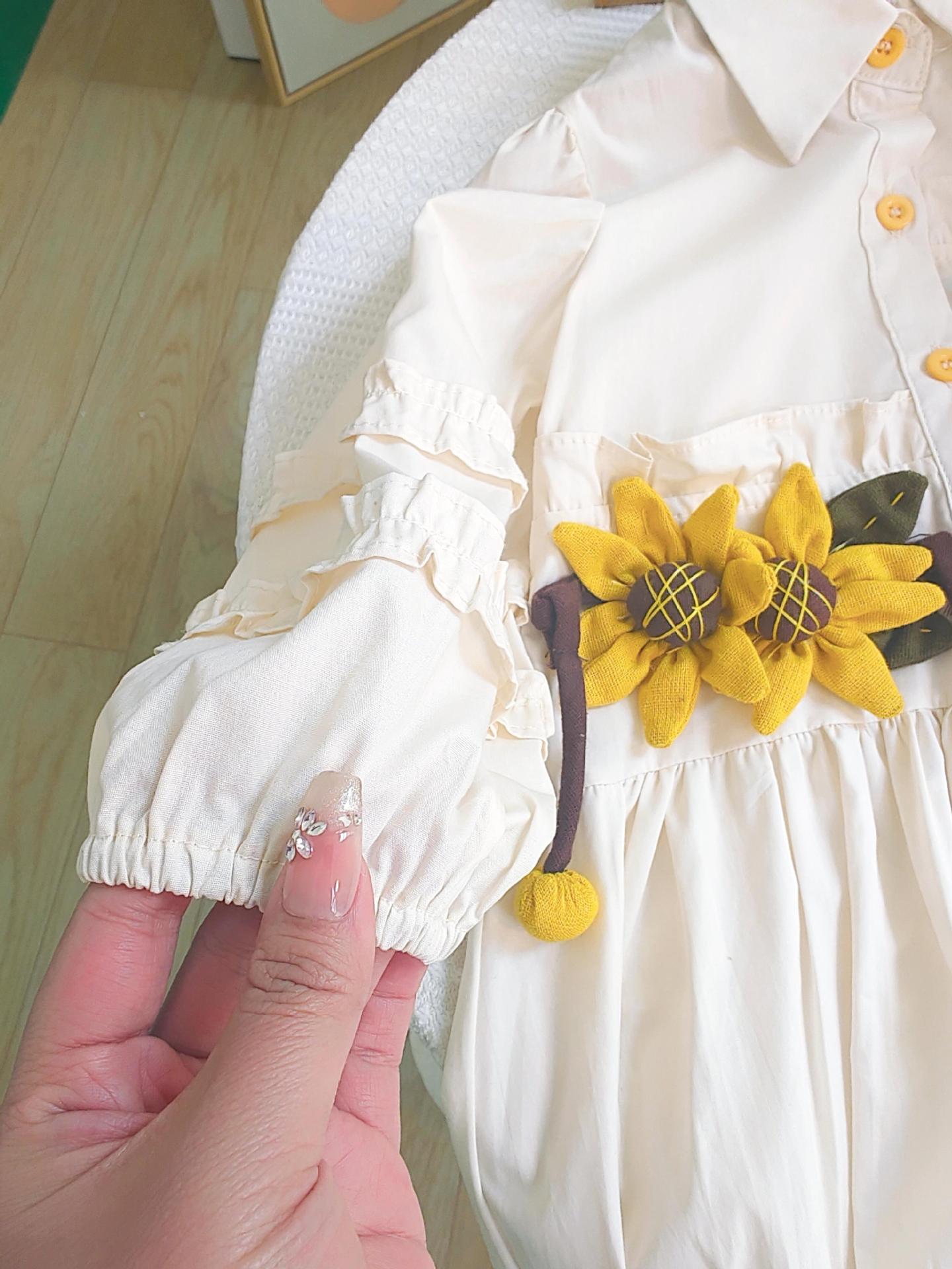 [363720] - Baju Outer Dress Lengan Panjang Fashion Anak Perempuan - Motif Sunflower