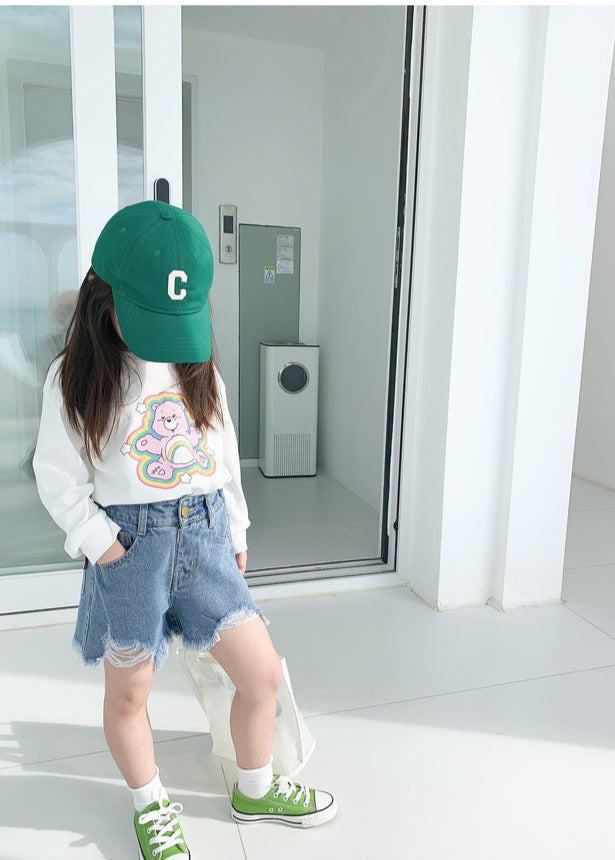 [508226] - Celana Pendek Jeans Hotpants Anak Perempuan - Motif Plain Torn