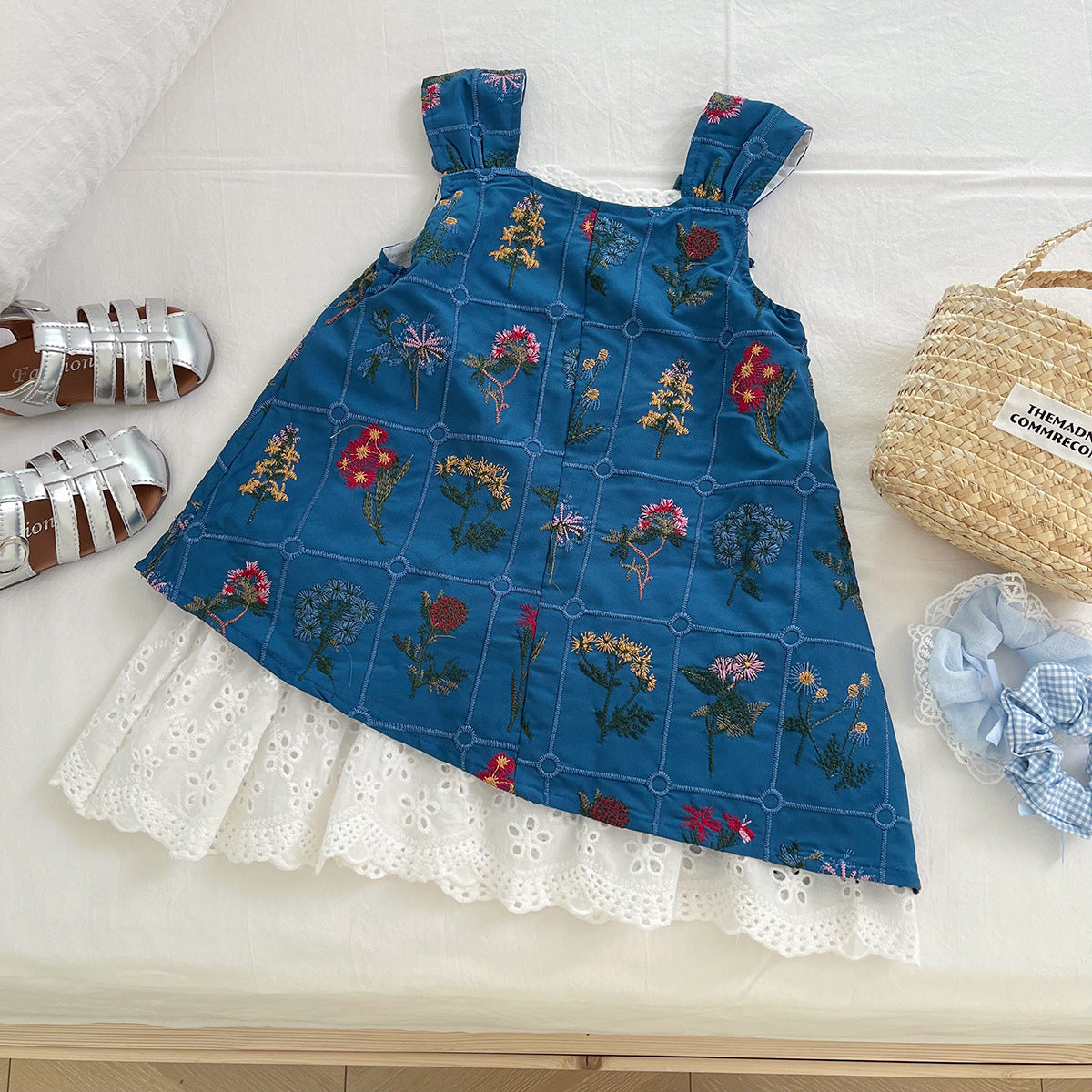 [963224] - Baju Gaun Dress Summer Lengan Kutung Korean Style Anak Perempuan Cewek - Motif Floral - BABYHOKI STORE