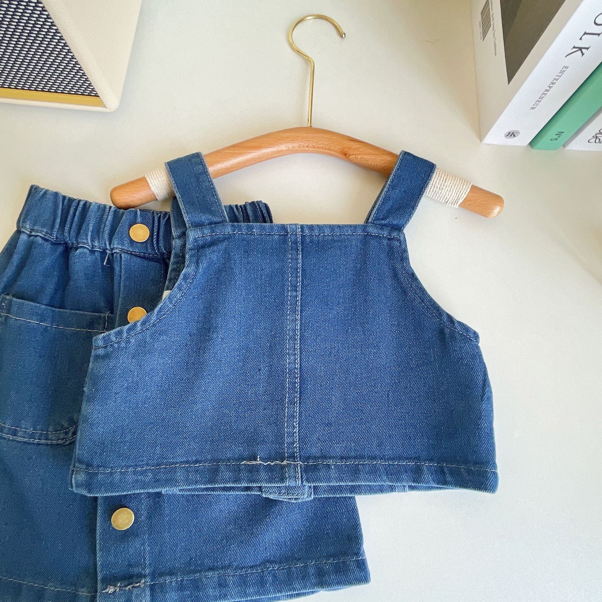 BABYHOKI STORE Usia 7 8 9 10 Tahun Baju Anak Tanggung Cewek [363619] - Setelan Atasan Crop Bawahan Rok Anak Perempuan - Motif Plain Casual