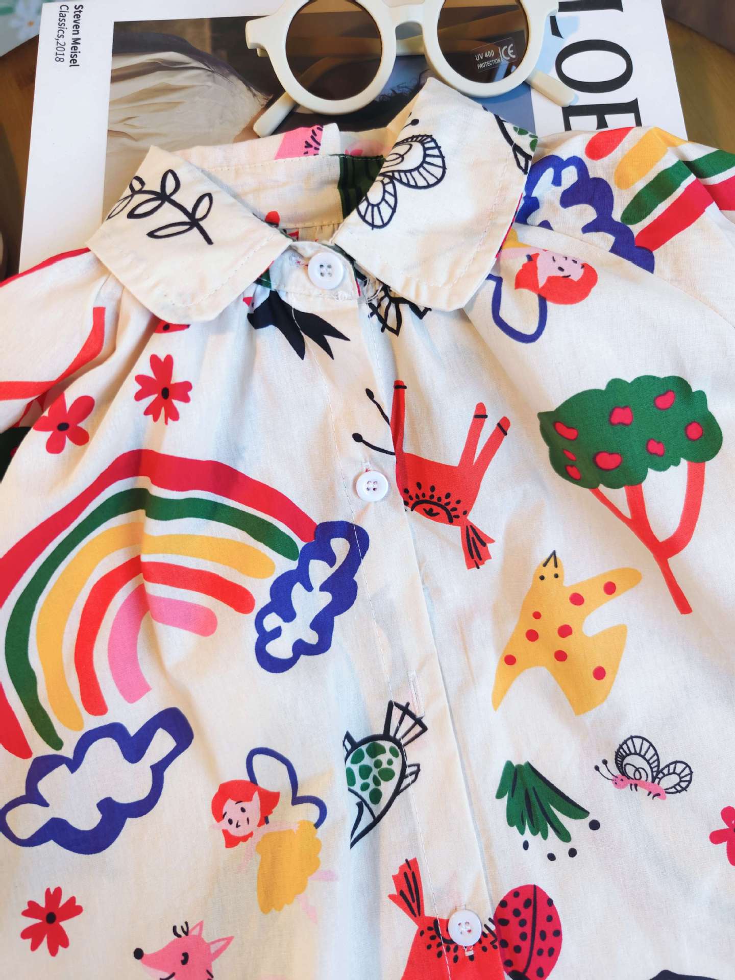 [363695] - Baju Tunik Dress Lengan Panjang Fashion Anak Perempuan Cewek - Motif Random Nature Korea