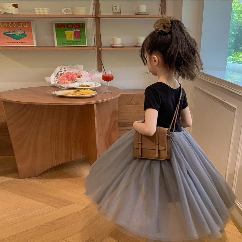 [5071010] - Baju Dress Tutu Lengan panjang Fashion Anak Perempuan - Motif Plain Transparent