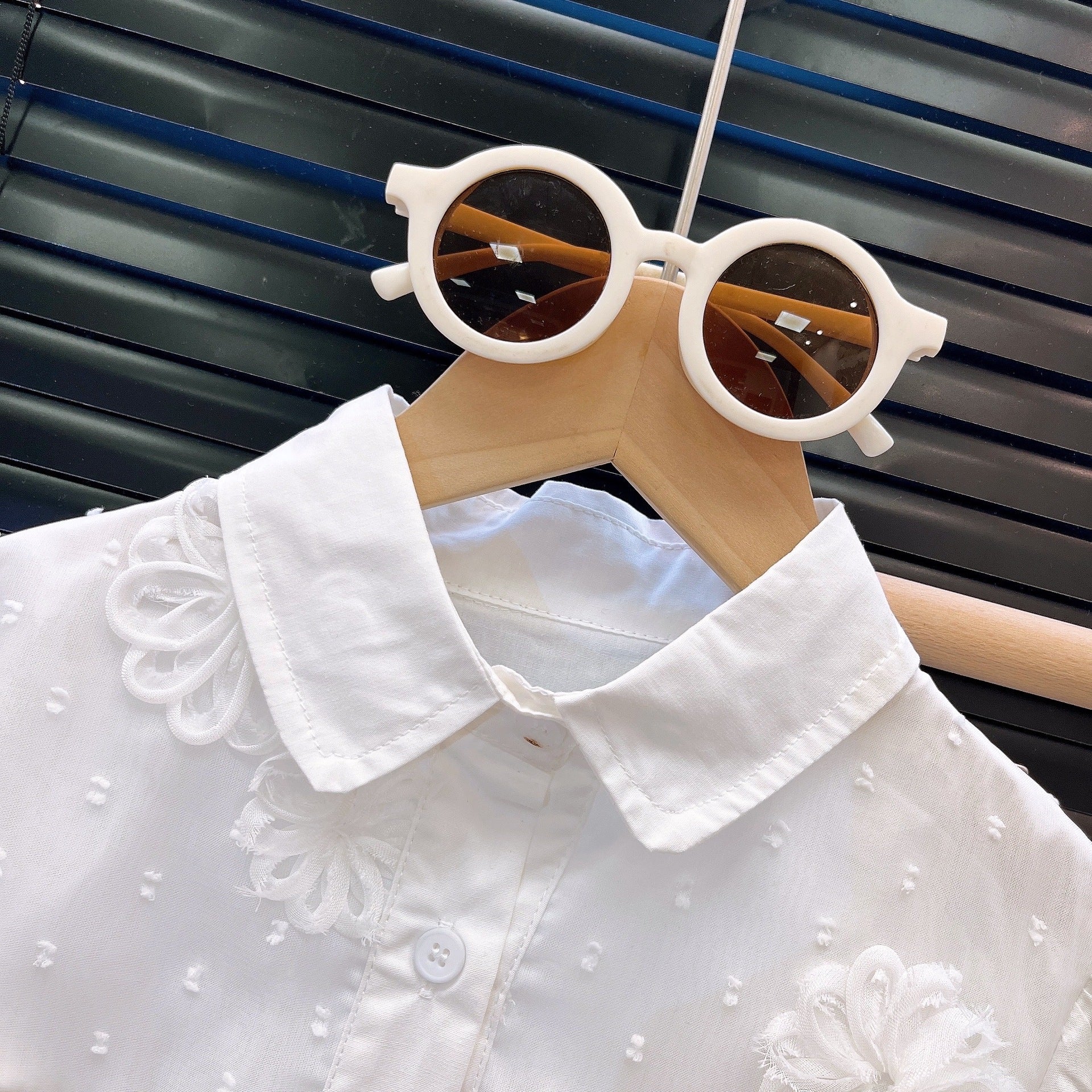 [363924] - One Set 2in1 Baju Setelan Atasan Blouse Lengan Panjang Bawahan Celana Panjang Cutbray Fashion Anak Cewek Perempuan - Motif Basic Colour White Top - BABYHOKI STORE - BABYHOKI STORE