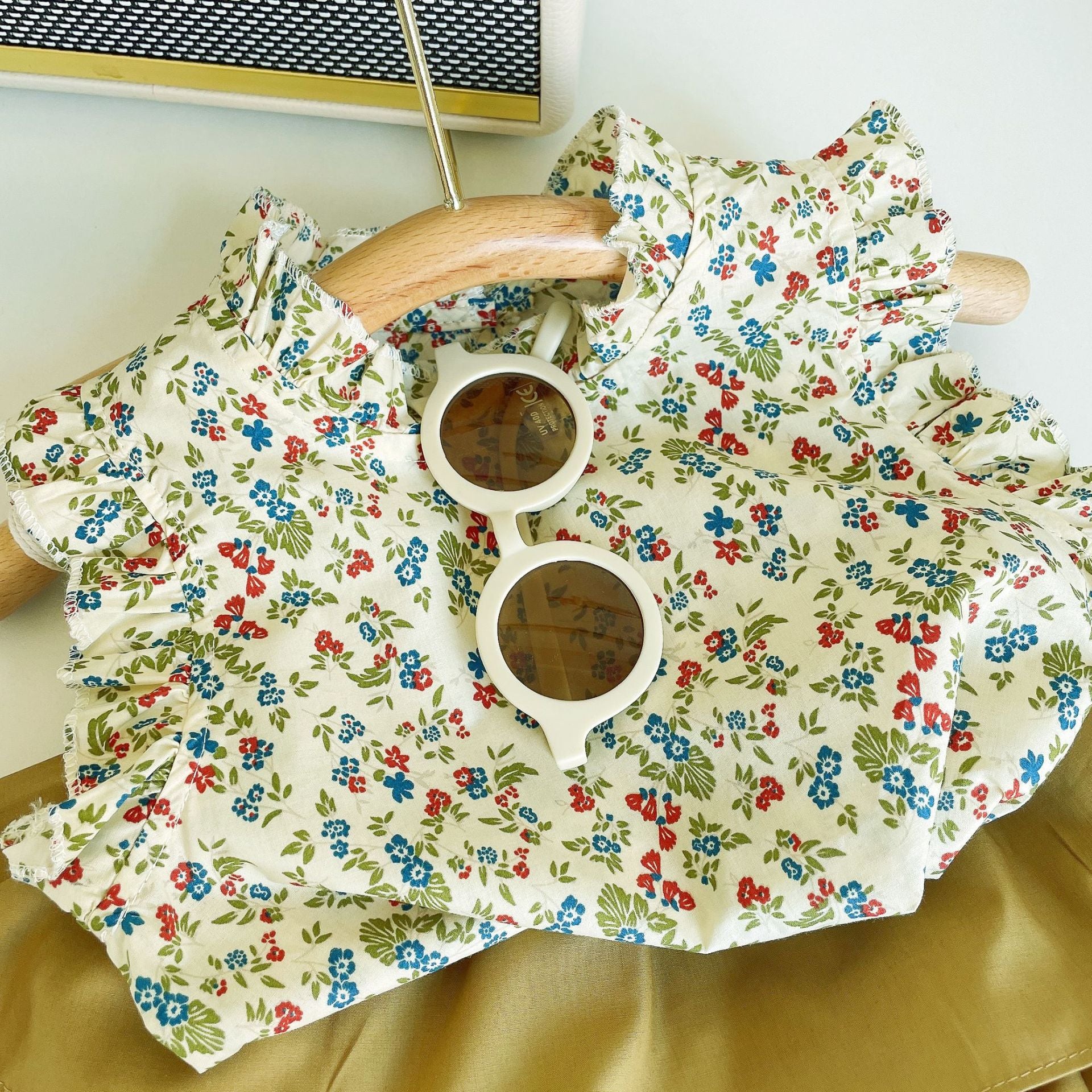 BABYHOKI STORE Usia 7 8 9 10 Tahun Baju Anak Tanggung Cewek [363629] - Setelan Blouse Kutung Bunga Anak Perempuan - Motif Fold Flowers