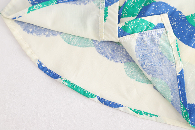[345408] - Baju Setelan Kemeja Lengan Pendek Celana Pendek Anak Cowok Fashion - Motif Twist Wave