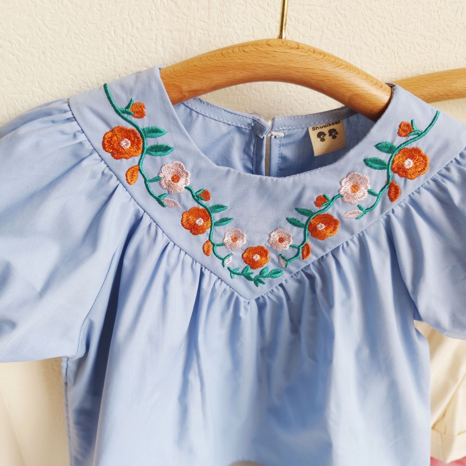 BABYHOKI STORE Usia 7 8 9 10 Tahun Baju Anak Tanggung Cewek [363648] - Setelan Blouse Celana Pendek Chino Anak Perempuan - Motif Collar Flower