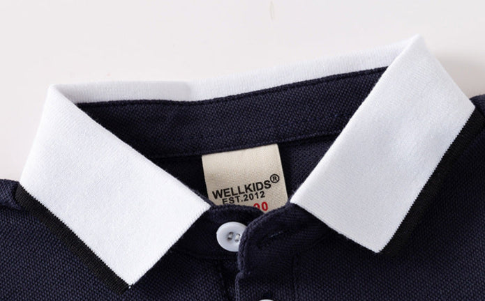[5131116] - Atasan Baju Polo Lengan Pendek Anak Laki-Laki - Motif Collared Animals