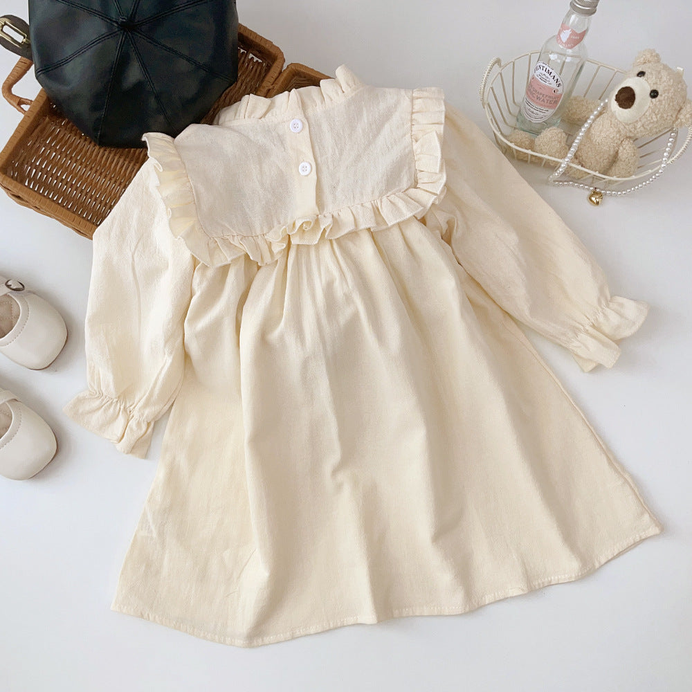 [363710] - Baju Dress Renda Lengan Panjang Fashion Import Anak Perempuan - Motif Flower Lace