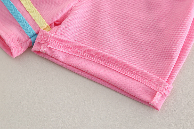 [368580] - One Set 2in1 Baju Setelan Atasan Polo Lengan Pendek Bawahan Celana Pendek Fashion Sporty Summer Anak Perempuan Cewek - Motif Number 53 - BABYHOKI STORE