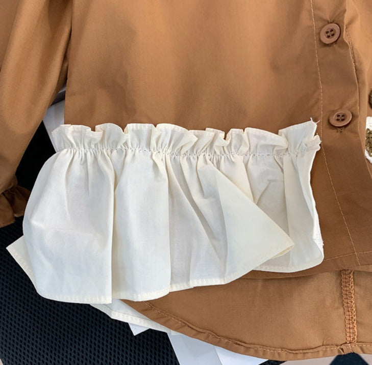 [363663] - Setelan Baju Blouse Celana Panjang Cutbray Fashion Anak Perempuan - Motif Lace Rabbit