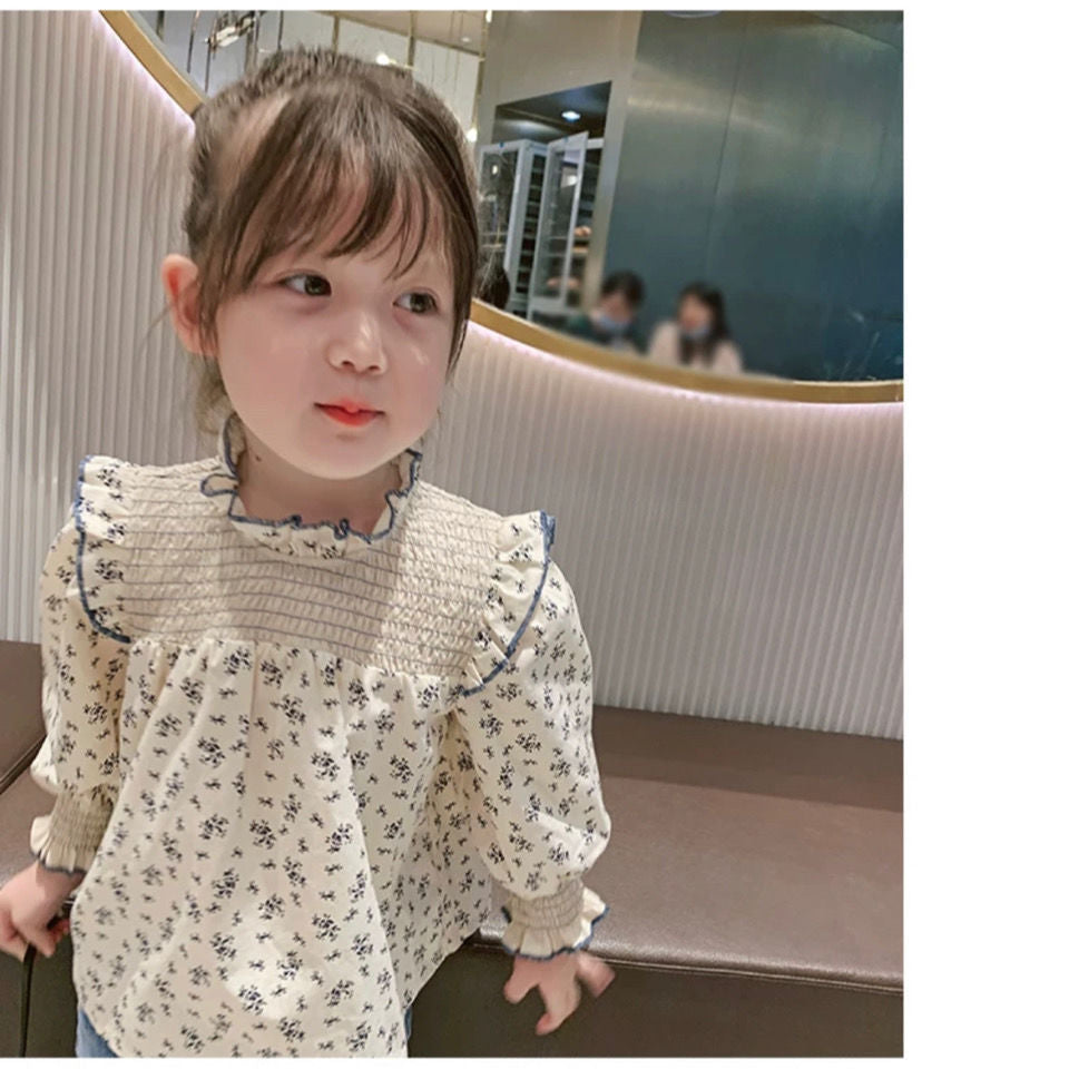 [363708] - Baju Atasan Blouse Lengan Panjang Fashion Import Anak Perempuan - Motif Little Flower
