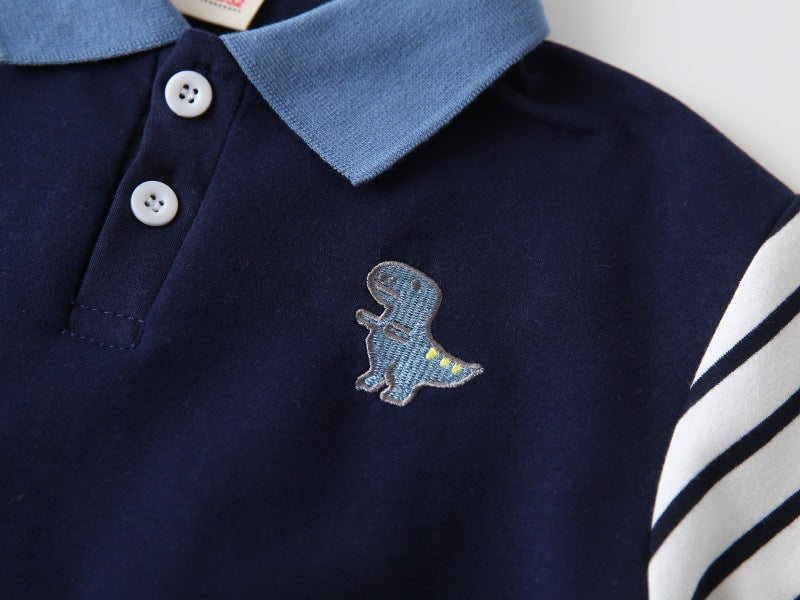 [383220] - Atasan Sweater Lengan Panjang Anak Laki-Laki Cowok - Motif Collared Dino - BABYHOKI STORE