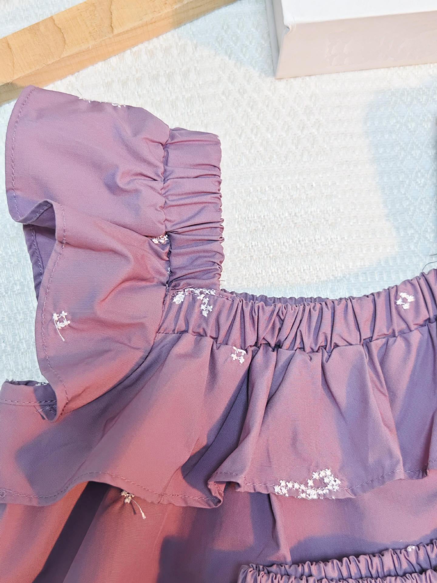 [363727] - Setelan Atasan Baju Tanpa Lengan Celana Pendek Fashion Anak Perempuan - Motif Ruffles Ribbon