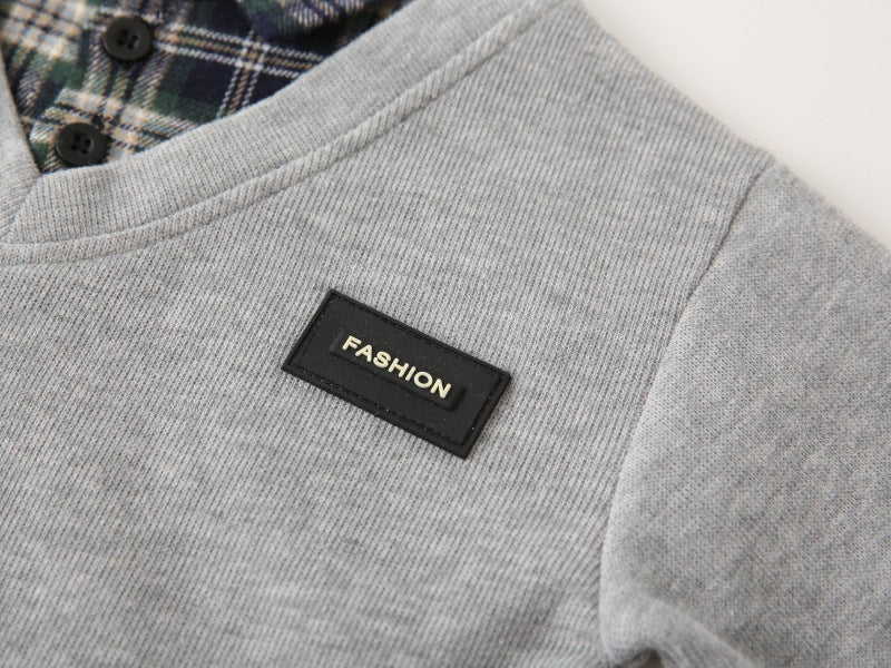 [383198] - Atasan Sweater Kemeja Lengan Panjang Anak Laki-Laki - Motif Casual Fashion