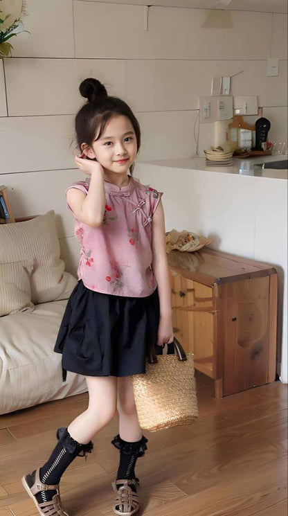 [5071050] - Setelan Baju Kutung Bawahan Rok Celana Fashion Anak Perempuan - Motif Fruit Branch