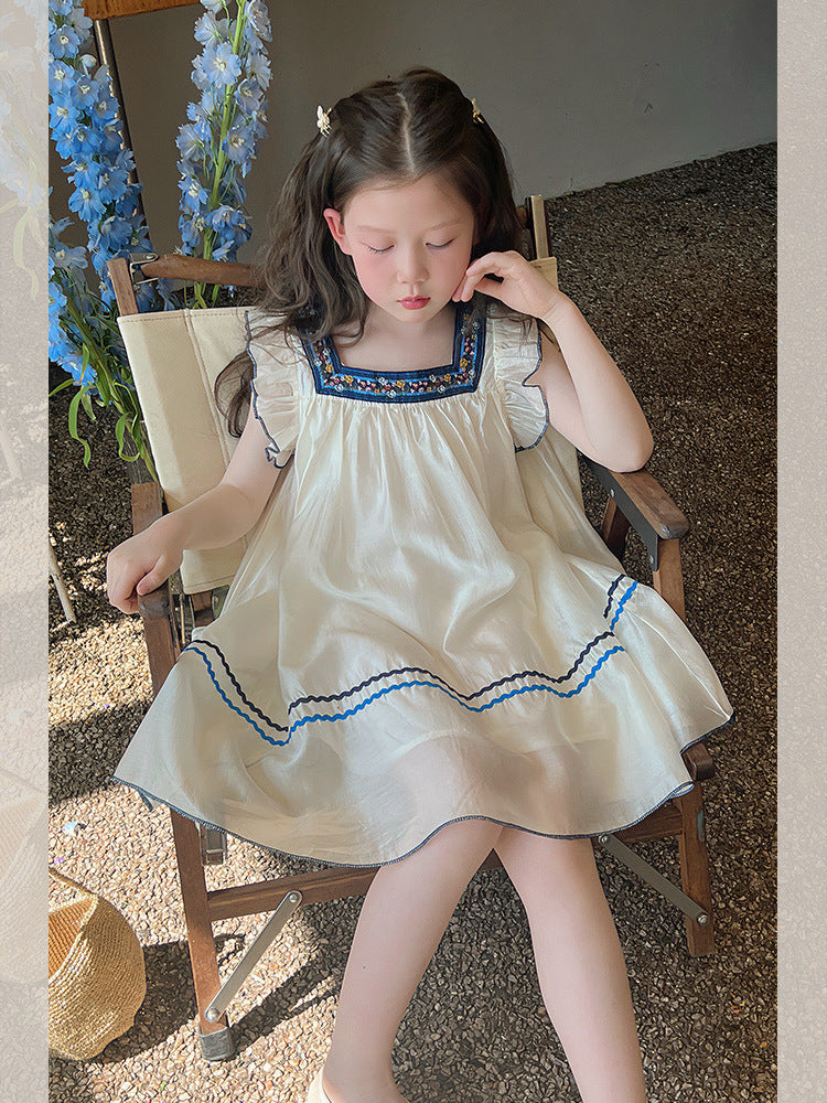 [5071117] - Baju Dress Gaun Retro Lengan Kutung Fashion Trendi Anak Perempuan Cewek - Motif Retro Ethnic Pattern - BABYHOKI STORE