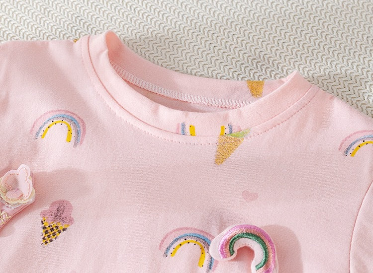 [721104] - Atasan Baju Blouse Lengan Pendek Anak Perempuan - Motif Ice Cream