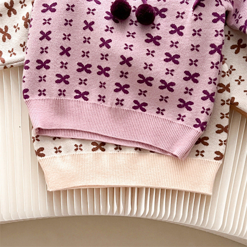 [363714] - Baju Setelan Atasan Lengan Panjang Celana Panjang Fashion Anak Cewek- Motif Wing Patterns
