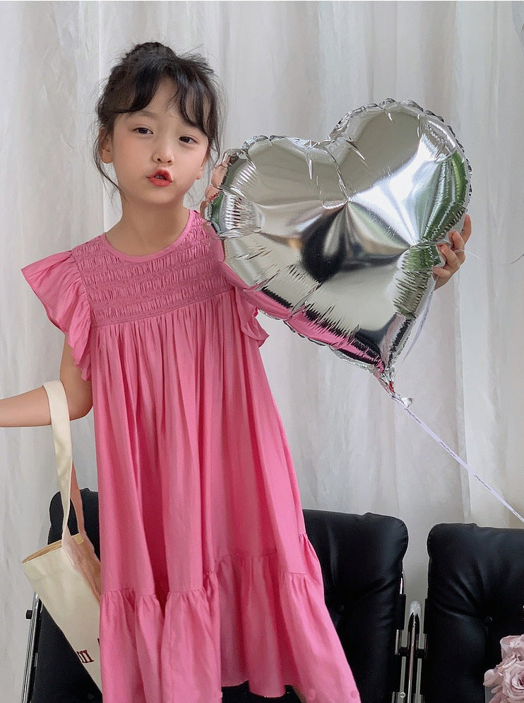 [507967] - Baju Dress Lengan Kutung Fashion Anak Perempuan - Motif Top Wrinkle