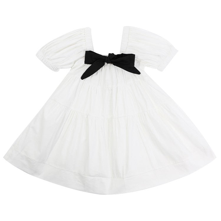 [507S1105] - Baju Dress Lengan Pendek Fashion Anak Perempuan Trendi - Motif Pretty Ribbon