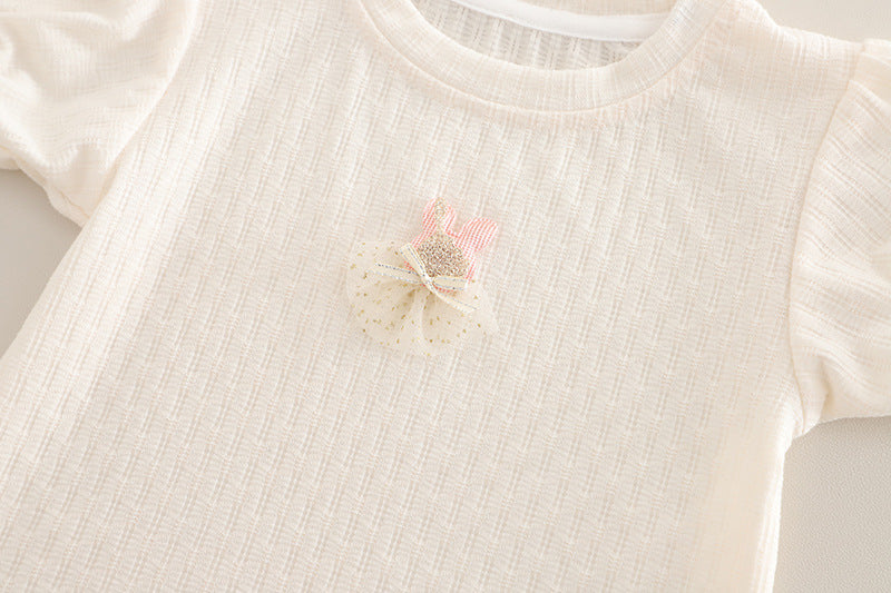 [368579] - One Set 2in1  Baju Setelan Atasan Lengan Pendek Bawahan Celana Pendek Fashion Comfortable Anak Perempuan Cewek - Motif Cute 3D Accents - BABYHOKI STORE