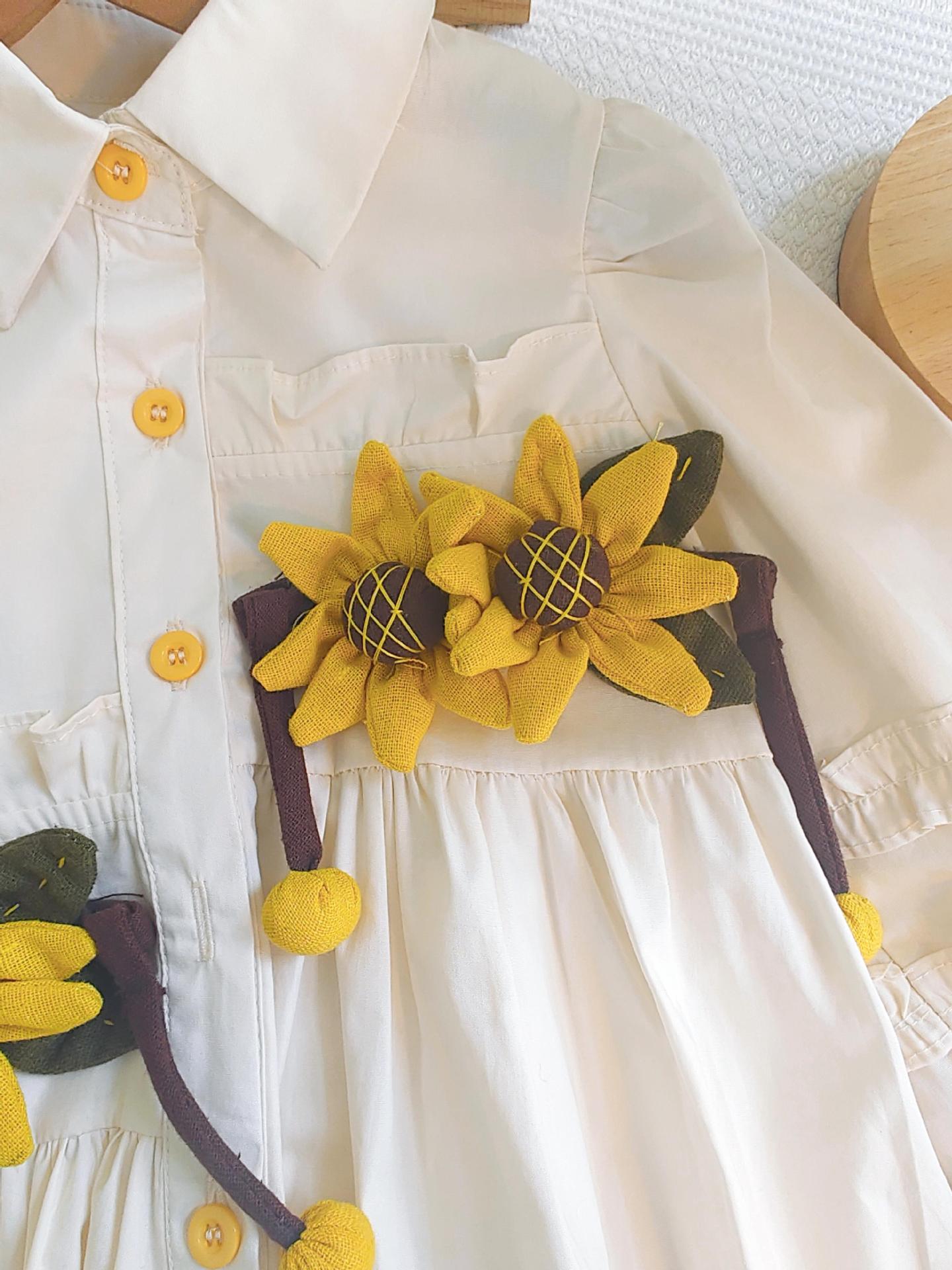 [363720] - Baju Outer Dress Lengan Panjang Fashion Import Anak Perempuan - Motif Sunflower
