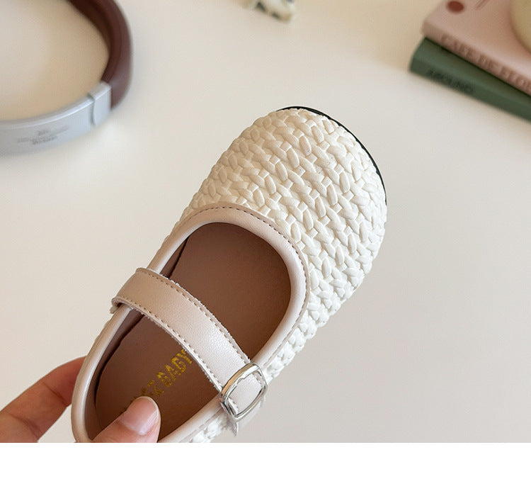 [381267 Size 21-25] - Sepatu Flat Slip On Cute Shoes Anak Perempuan Cewek - Motif Woven - BABYHOKI STORE