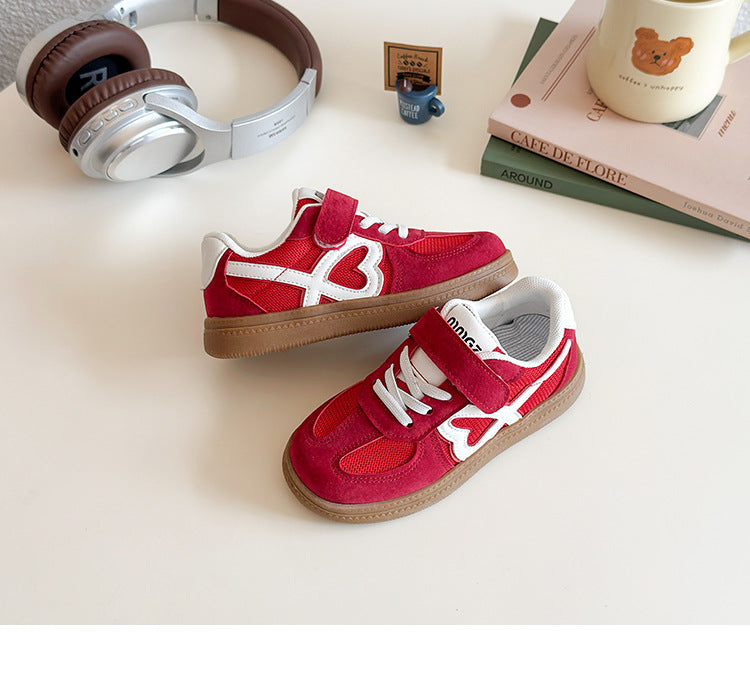 [381280 Size 27-36] - Sepatu Sneaker Sports Shoes Comfortable Anak Cowok dan Cewek - Motif Love Heart - BABYHOKI STORE