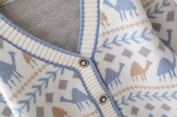 [722106] - Baju Atasan Lengan Panjang Jaket Rajut  Fashion Anak Cowok - Motif Camel Line