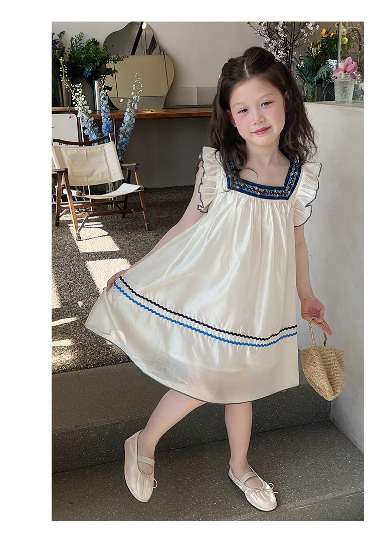 [5071117] - Baju Dress Gaun Retro Lengan Kutung Fashion Trendi Anak Perempuan Cewek - Motif Retro Ethnic Pattern - BABYHOKI STORE