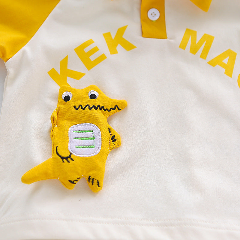 [368587] - One Set 2in1 Baju Setelan Atasan Polo Lengan Pendek Bawahan Celana Pendek Comfortable Casual Fashion Anak Laki Laki Cowok - Motif Crocodile - BABYHOKI STORE