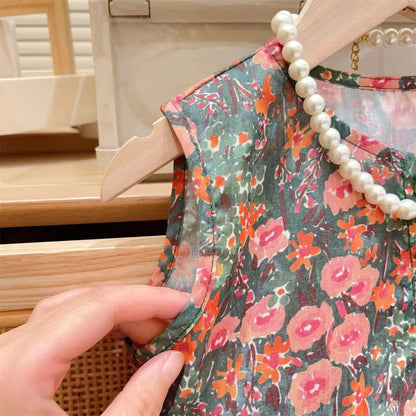 [363798] - Setelan Baju Kutung Celana Panjang Fashion Anak Perempuan - Motif Flower Petals