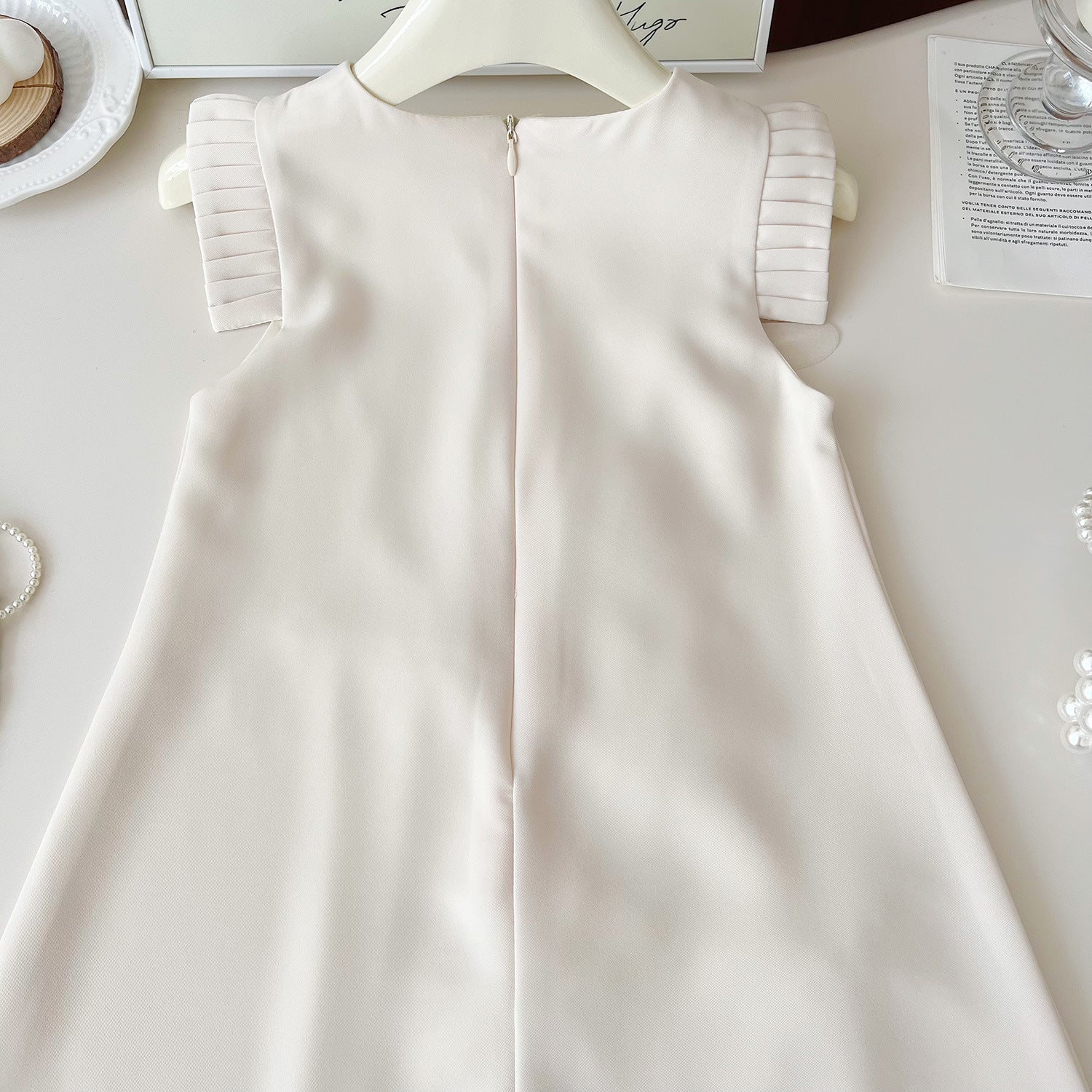 [963277] - Baju Gaun Dress Elegant Lengan Kutung Korean Version Style Anak Perempuan Cewek - Motif Flower Pleated- BABYHOKI STORE