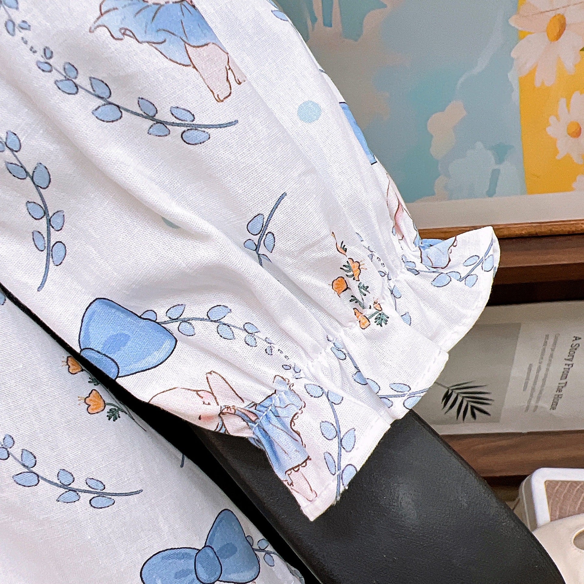 [363817] - Setelan Baju Blouse Lengan Panjang Bawahan Celana Jeans Panjang Fashion Anak Perempuan - Motif Animal Flowers