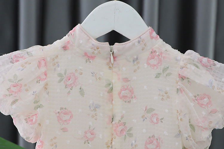 [340396] - Baju Mini Dress Fashion Sanghai Anak Perempuan - Motif Cute Flower
