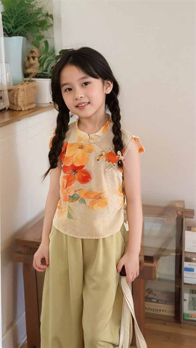[5071051] - Setelan Baju Kutung Celana Panjang Fashion Anak Perempuan - Motif Flower Bloom