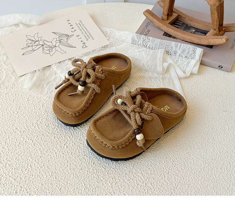 [381300 Size 26-35] - Sepatu Sandal Slip On Casual Fashionable Anak Perempuan Cewek - Motif Beaded Lace - BABYHOKI STORE - BABYHOKI STORE