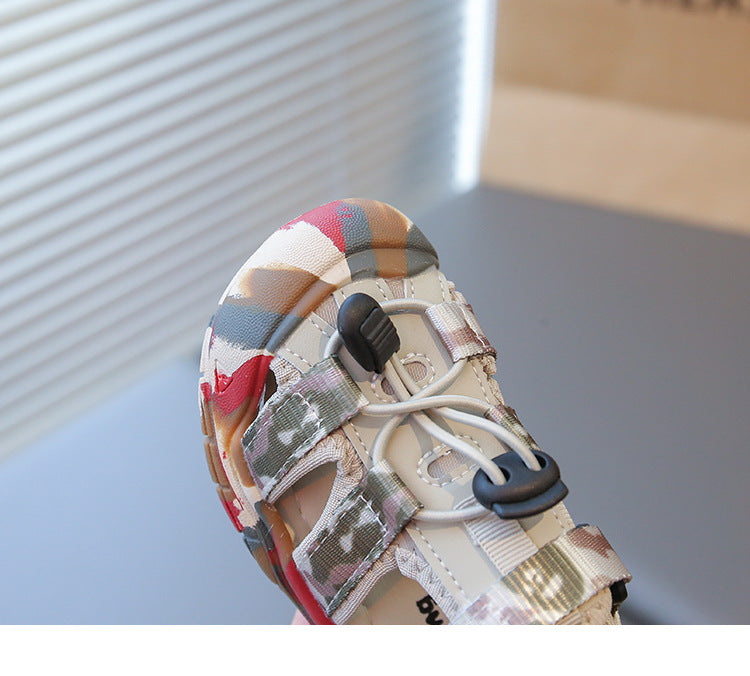 [381272 Size 23-36] - Sepatu Sandal Elastic Buckle Casual Shoes Anak Laki Laki Cowok Perempuan Cewek - Motif Camouflage - BABYHOKI STORE