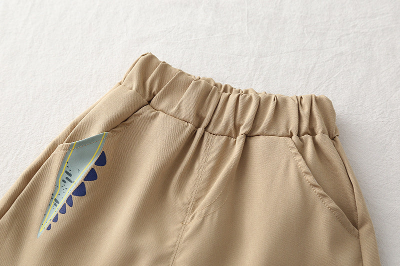 [368573] - One Set 2in1 Baju Setelan Atasan Kaos Lengan Pendek Bawahan Celana Pendek Fashion Summer Anak Laki Laki Cowok - Motif Animals Dino - BABYHOKI STORE - BABYHOKI STORE